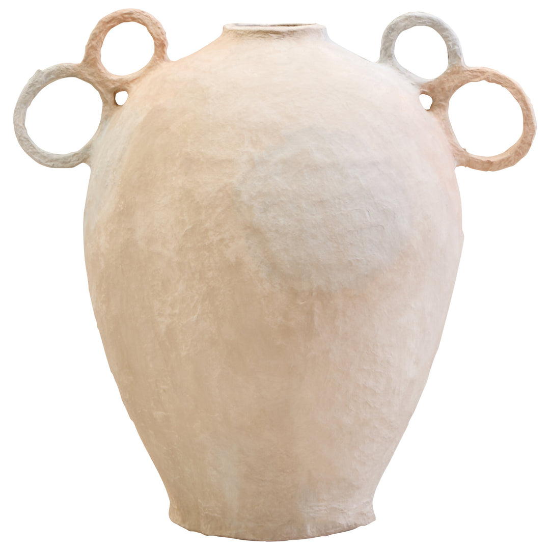 Ravessa Vase Mache With Decorative Large Handles Cotton