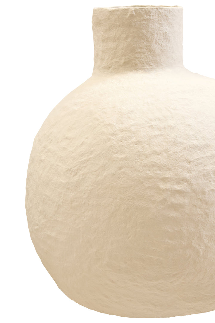 Vase Large Cream Cotton Ravessa Mache