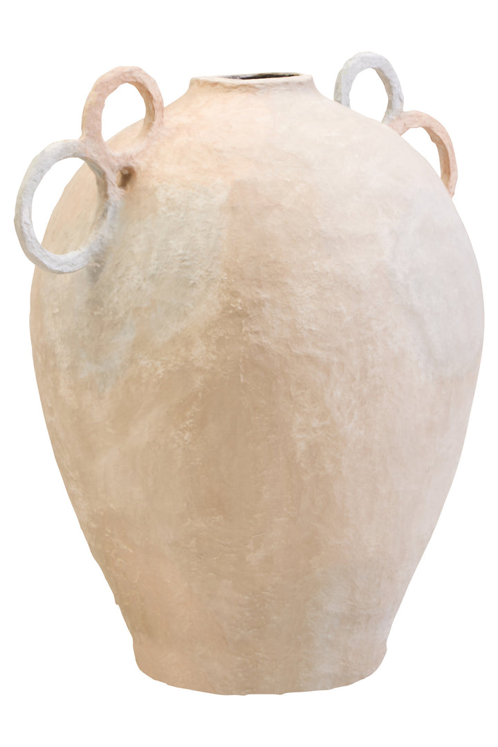 Ravessa Vase Mache With Decorative Large Handles Cotton