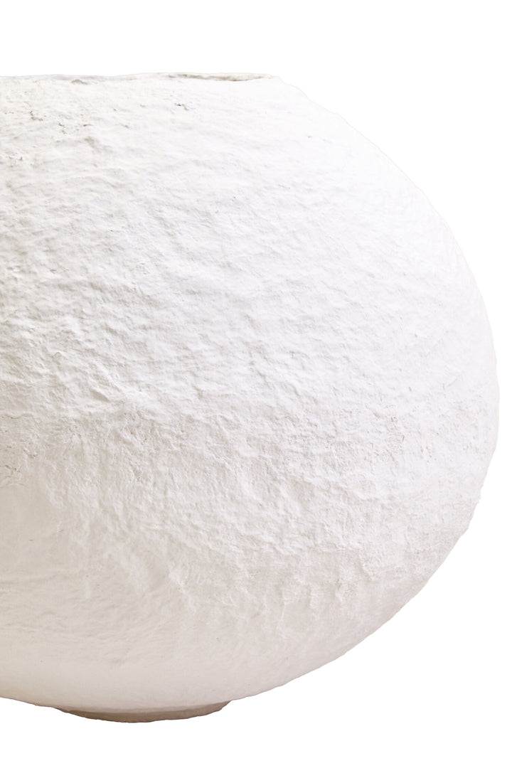 Vase Cotton Ravessa Mache White Large Round