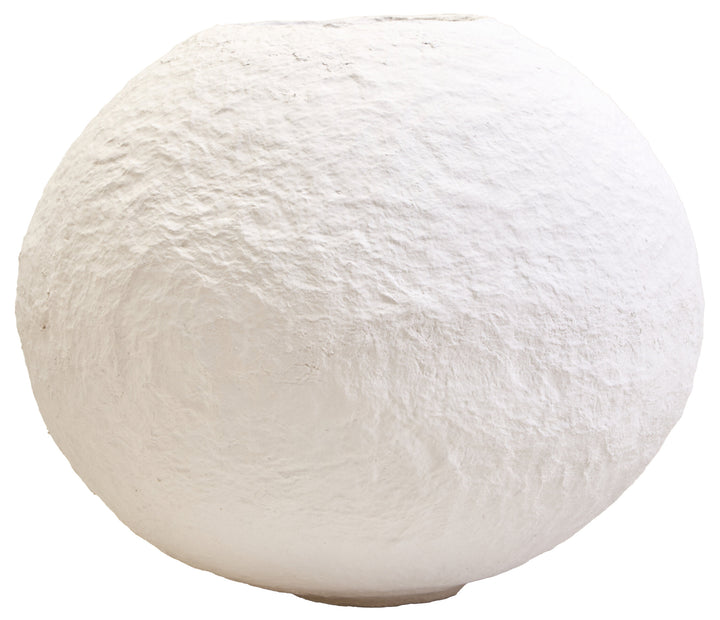 Vase Cotton Ravessa Mache White Large Round