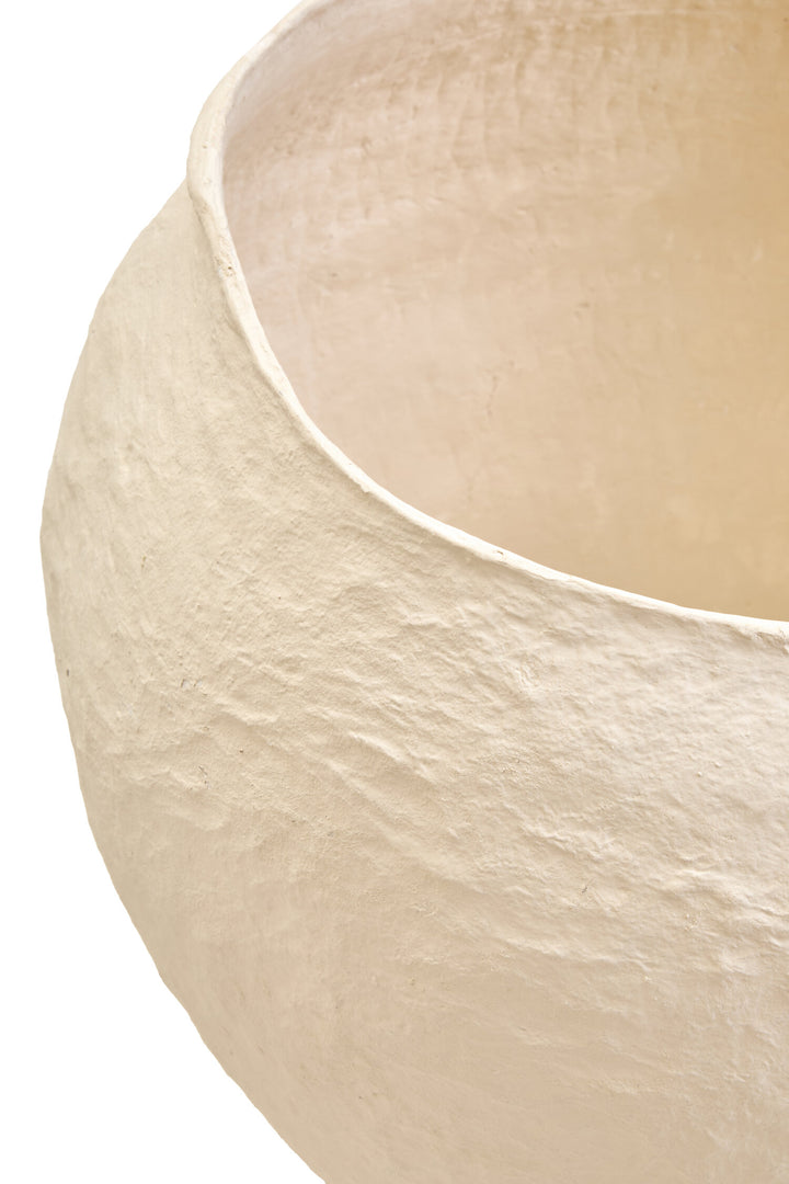 Beige Planter Mache Ravessa Large Cotton