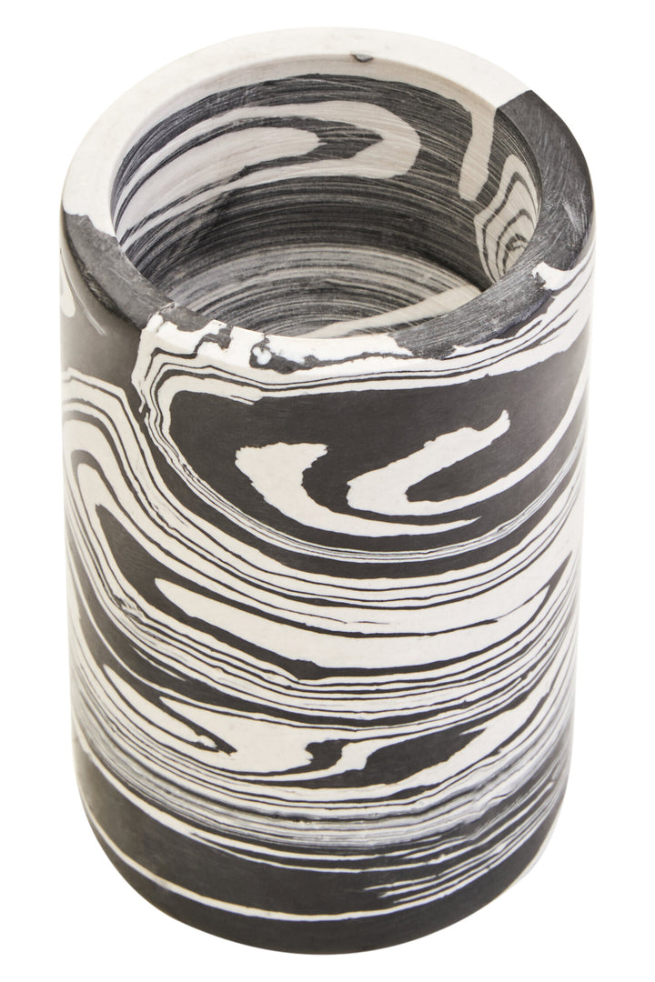 Black Delmorae Two Marble Candle Way And White Holder