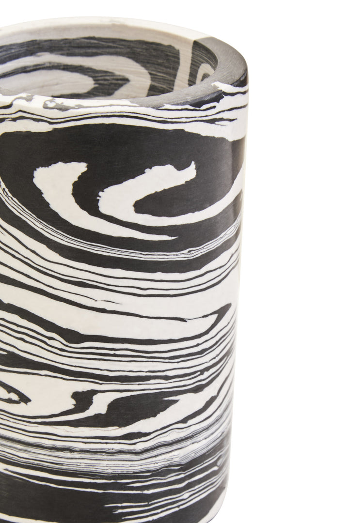 Black Delmorae Two Marble Candle Way And White Holder