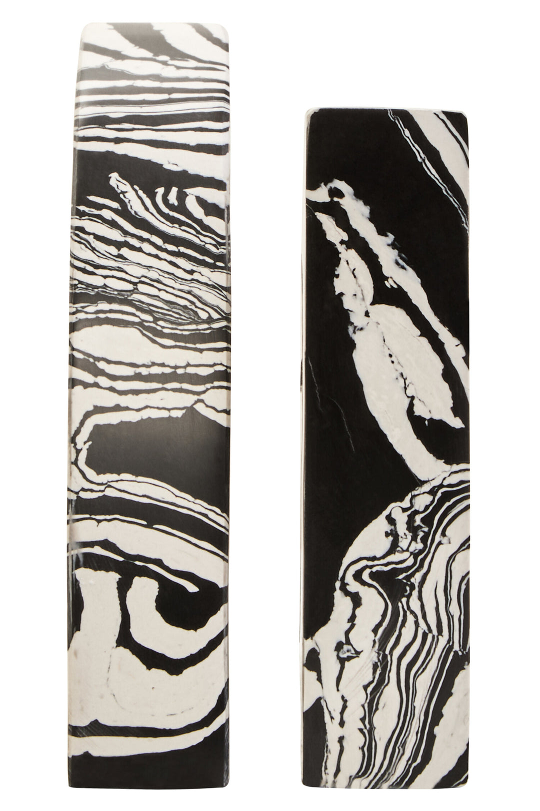 White Black Bookends Two of Set Delmorae And Marble