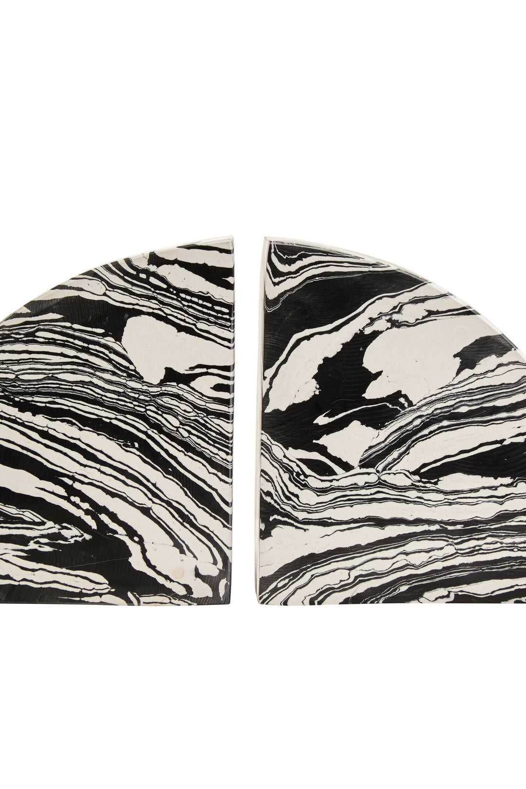 White Black Bookends Two of Set Delmorae And Marble