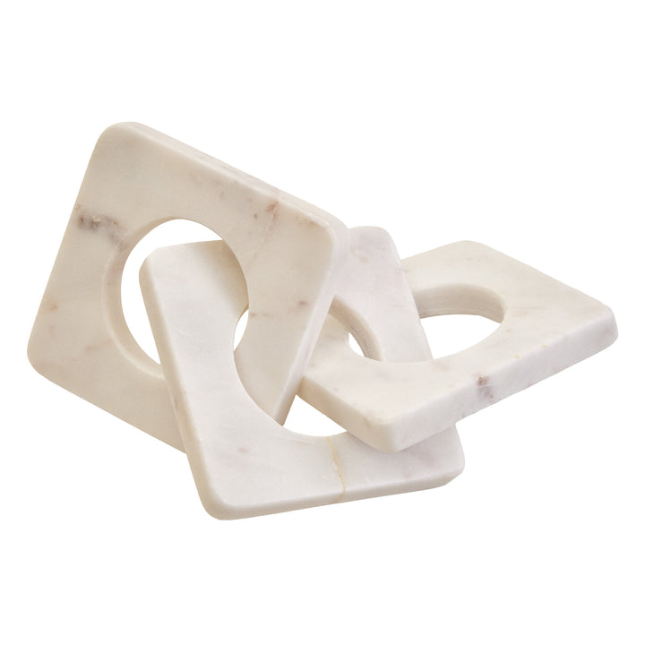 Cove Link Chain White Marble Three