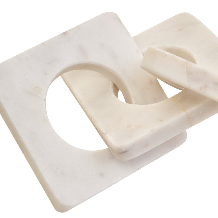 Cove Link Chain White Marble Three