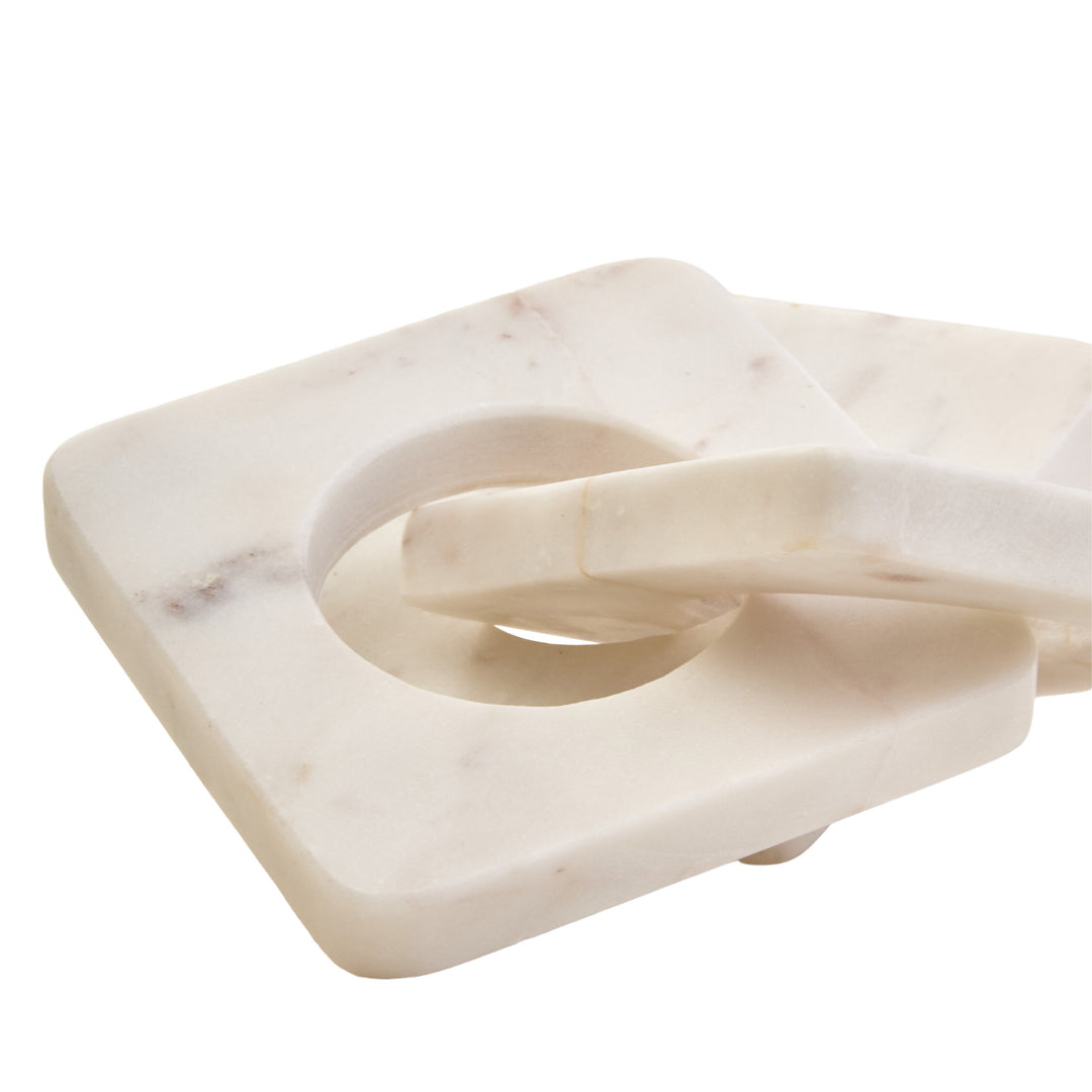 Cove Link Chain White Marble Three