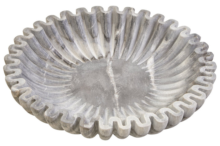 Suncrest Fluted Marble Bowl – Grey (Large)