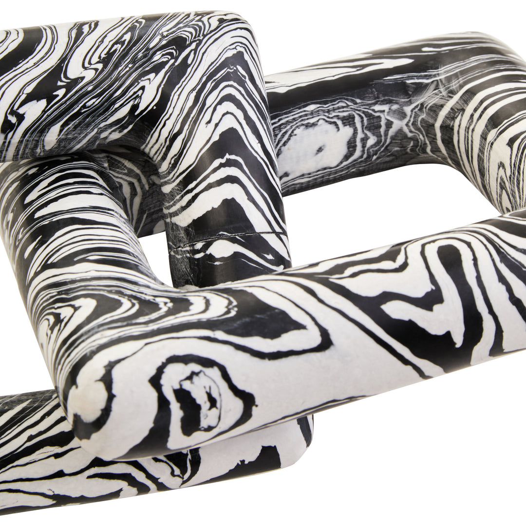Marble Black Chain And Two White Link Delmorae