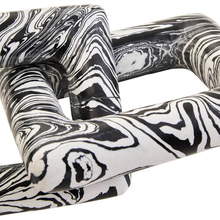 Marble Black Chain And Two White Link Delmorae