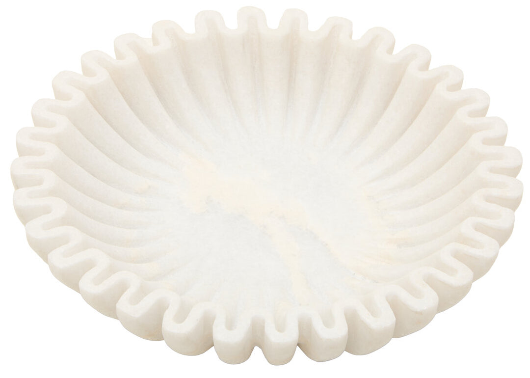 Suncrest Fluted Marble Bowl – White (Small)