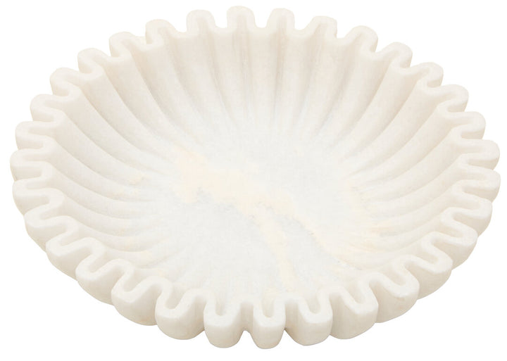 Suncrest Fluted Marble Bowl – White (Small)