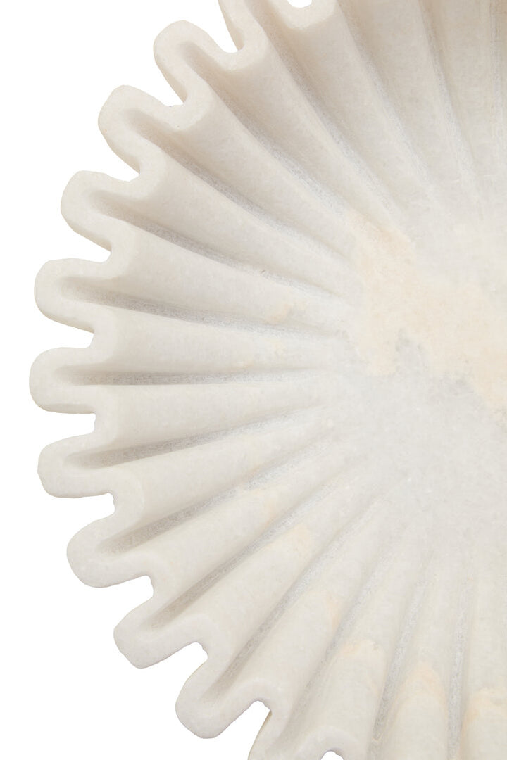 Suncrest Fluted Marble Bowl – White (Small)
