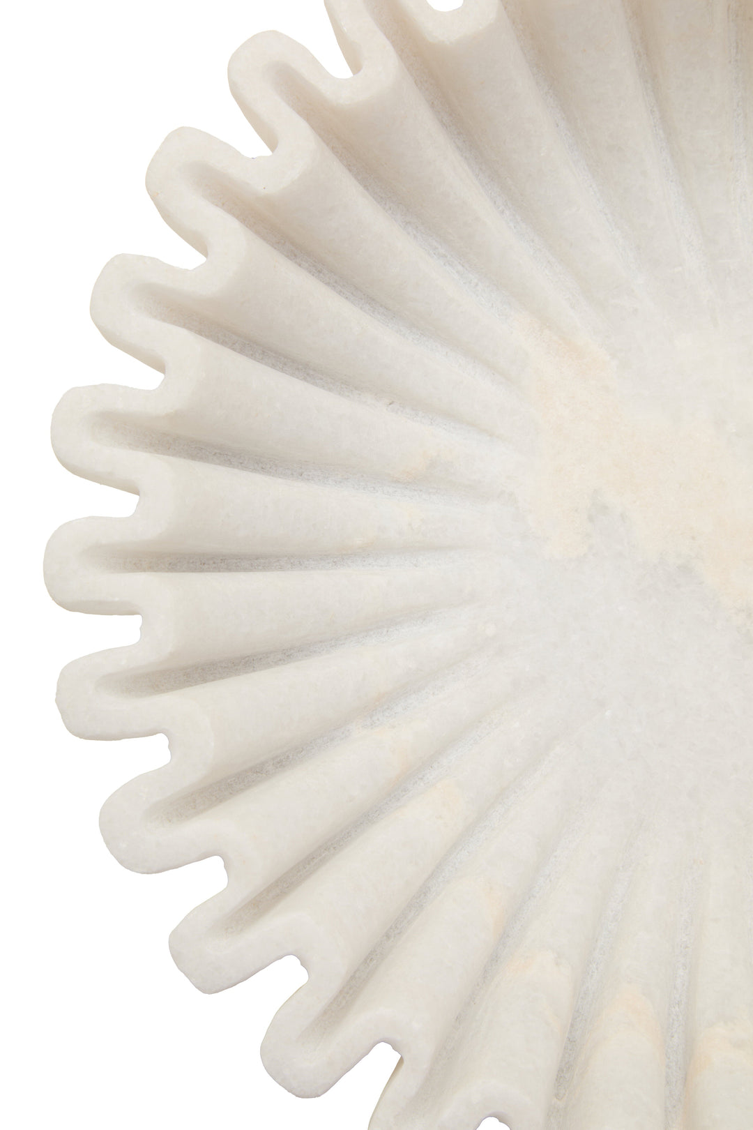 Savio Small White Fluted Marble Decorative Bowl