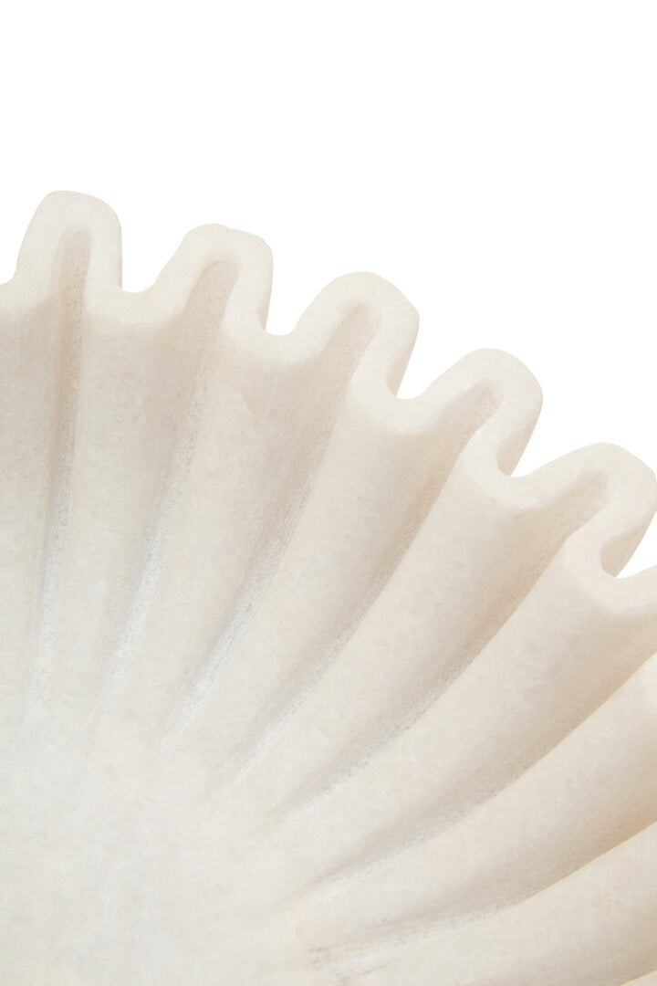 Suncrest Fluted Marble Bowl – White (Small)