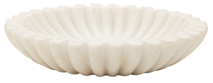 Suncrest Fluted Marble Bowl – White (Small)