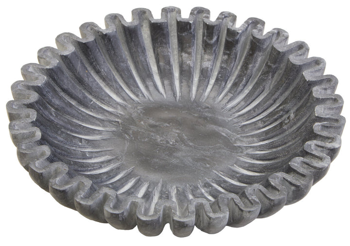 Suncrest Fluted Marble Bowl – Grey (Small)