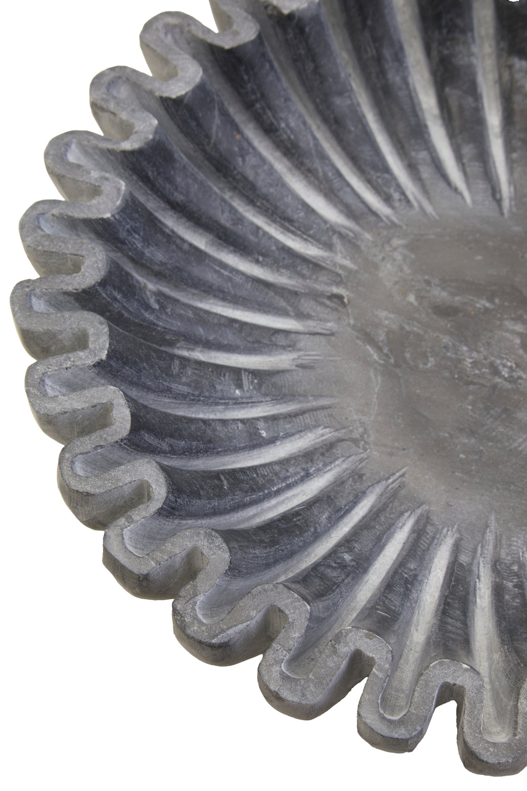 Savio Small Grey Fluted Marble Decorative Bowl