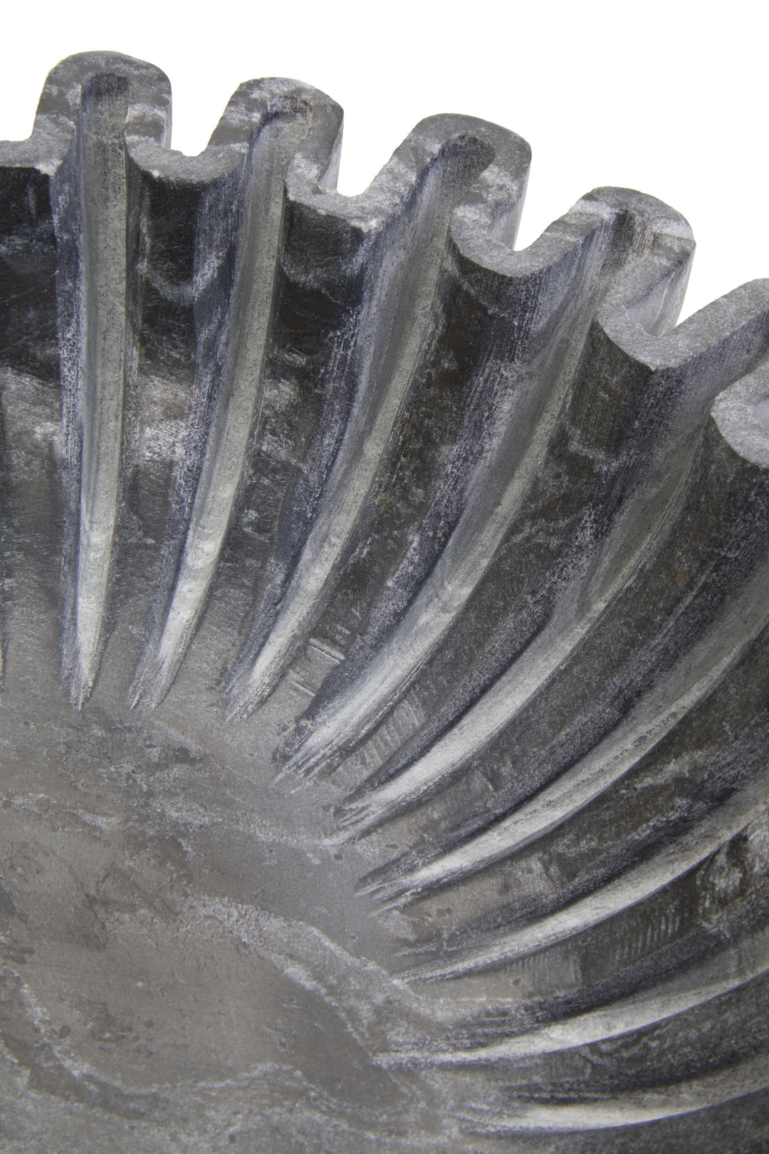 Savio Small Grey Fluted Marble Decorative Bowl