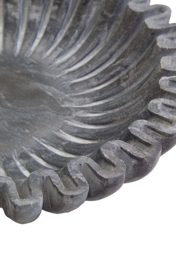 Suncrest Fluted Marble Bowl – Grey (Small)