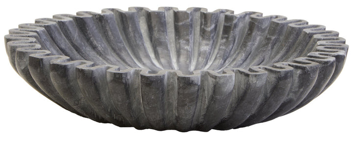 Suncrest Fluted Marble Bowl – Grey (Small)