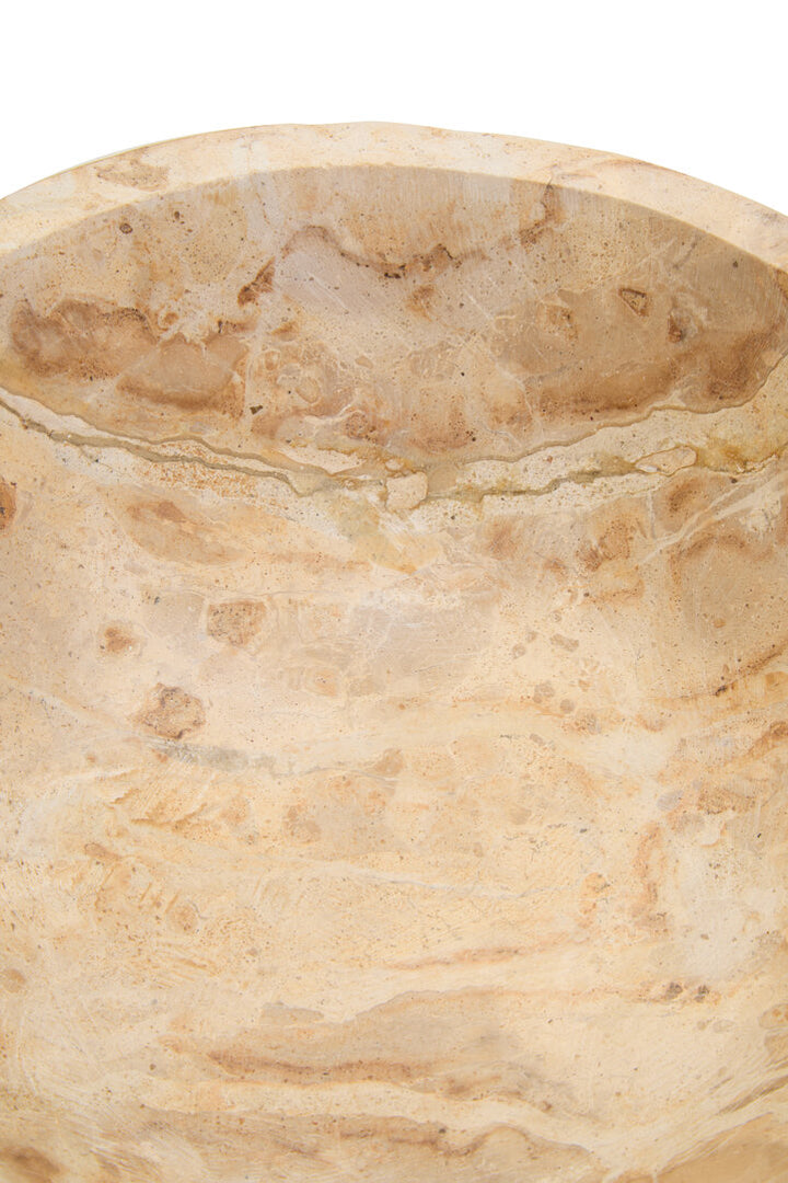 Palm Marble Pedestal Bowl – Chocolate Finish