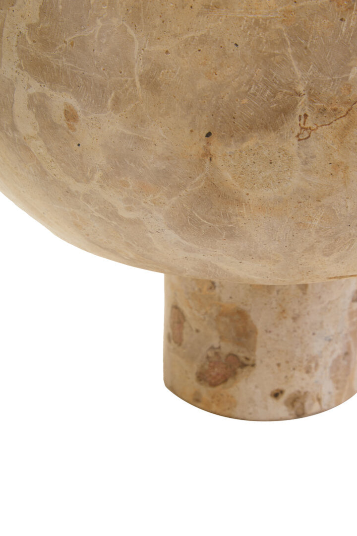 Palm Marble Pedestal Bowl – Chocolate Finish