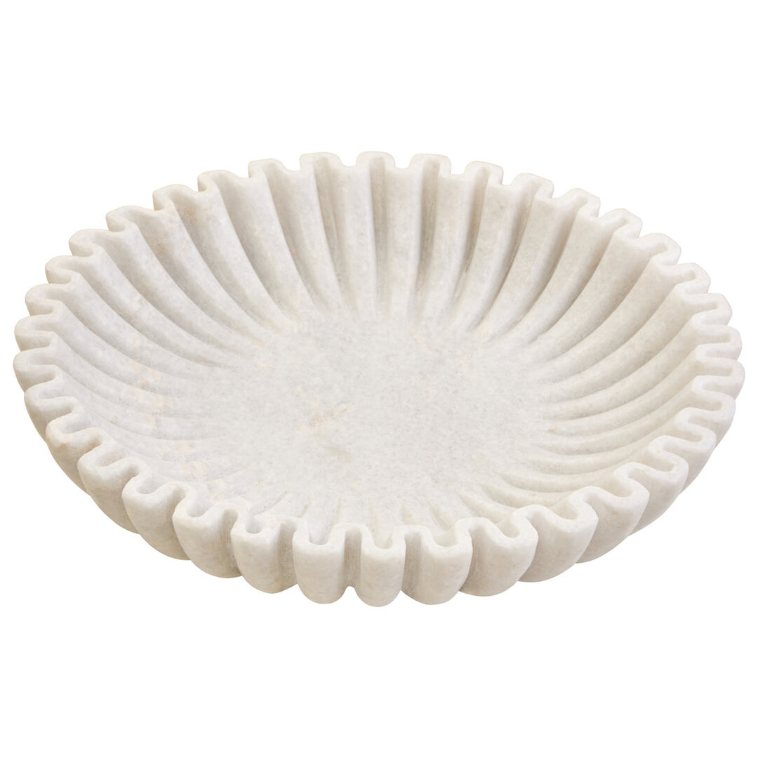 Suncrest Fluted Marble Bowl – White (Large)