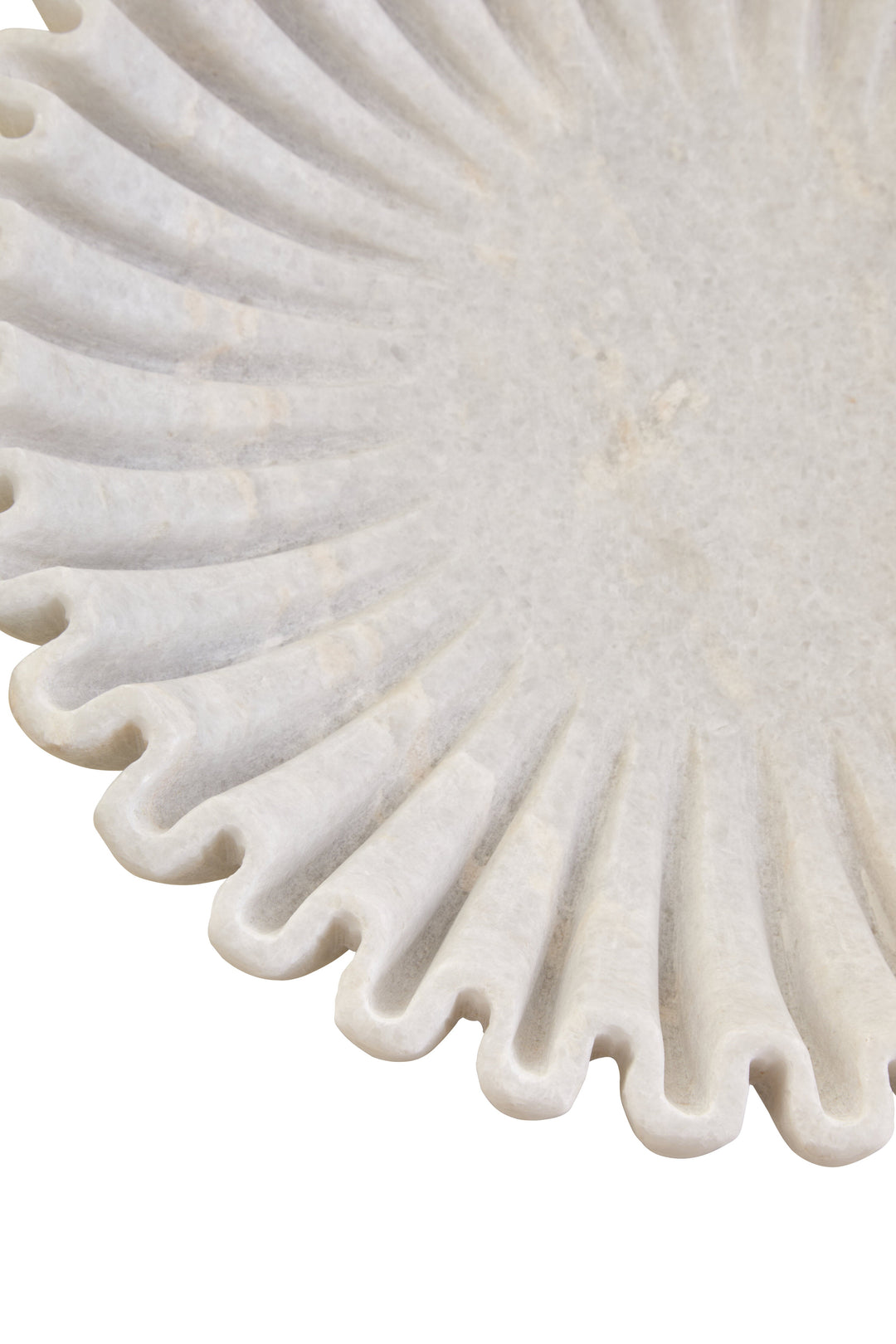 Savio Large White Fluted Marble Decorative Bowl