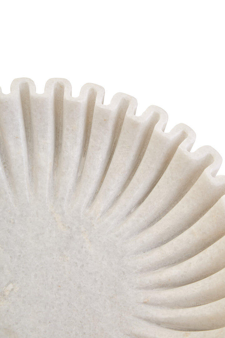 Suncrest Fluted Marble Bowl – White (Large)