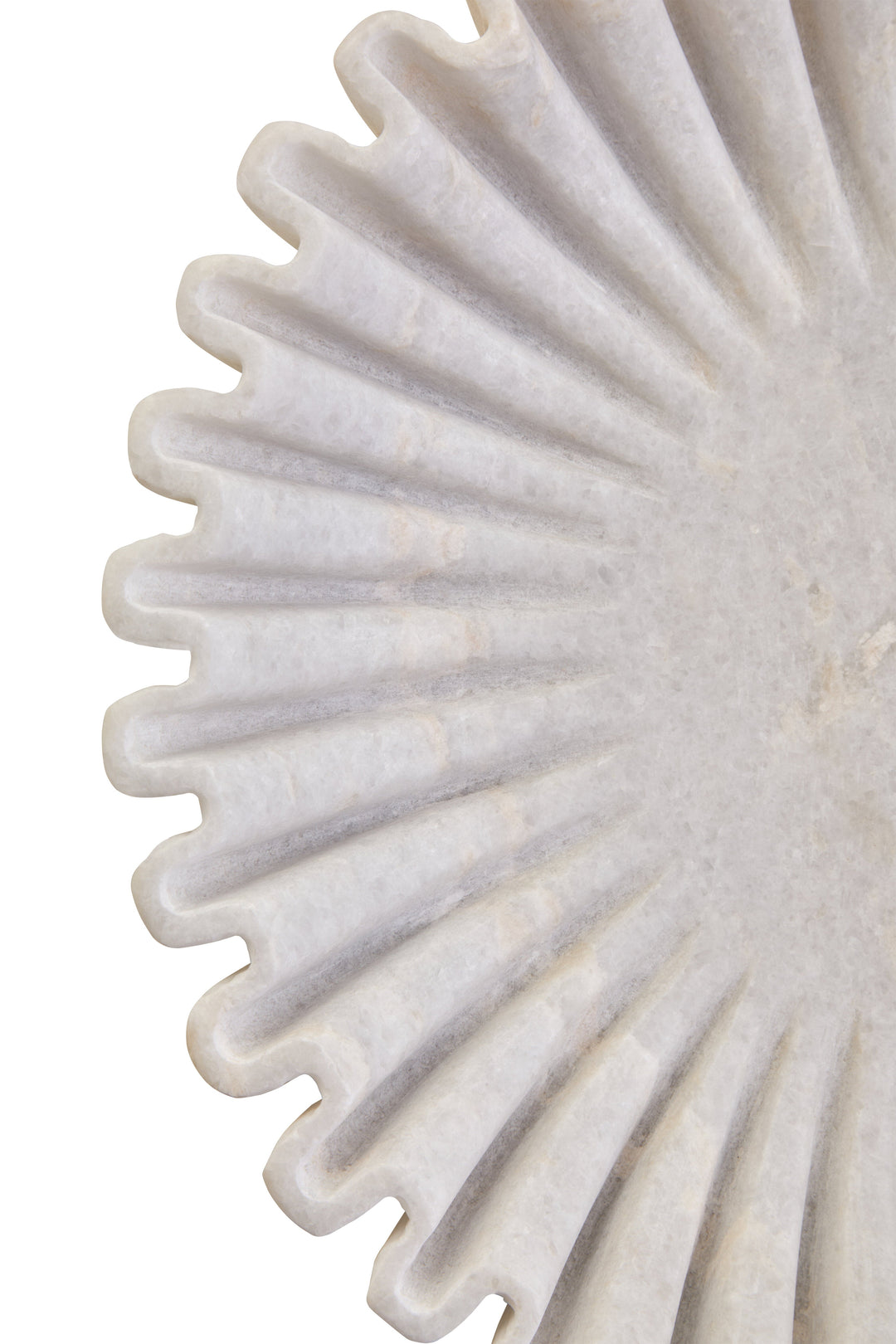 Savio Large White Fluted Marble Decorative Bowl