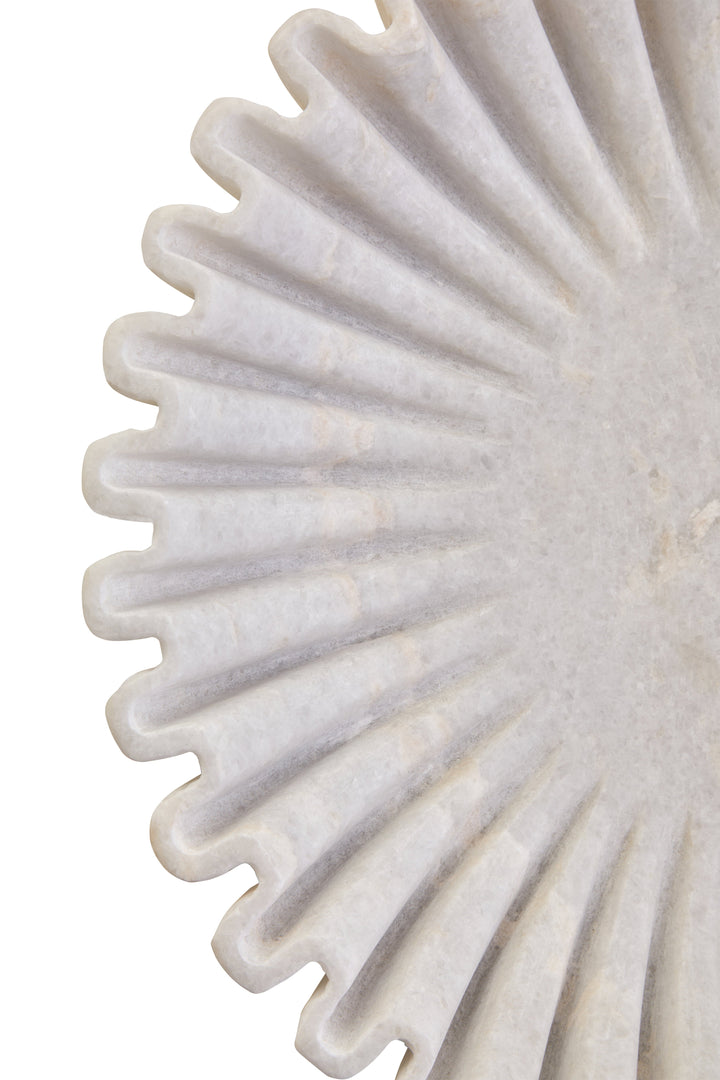 Savio Large White Fluted Marble Decorative Bowl