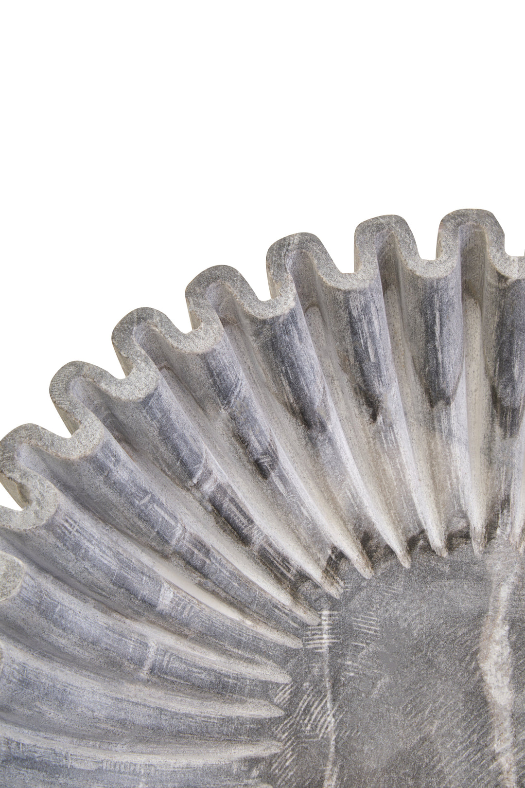 Savio Large Grey Fluted Marble Decorative Bowl