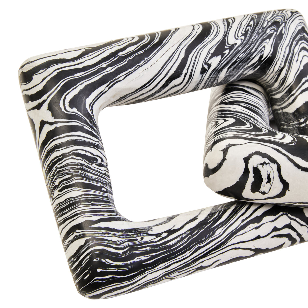 Marble Black Chain And Two White Link Delmorae