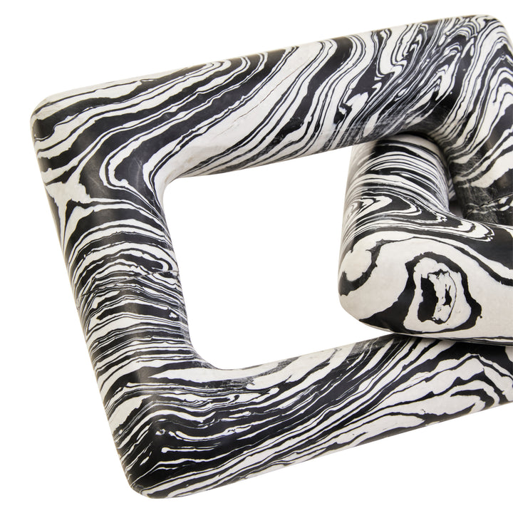 Marble Black Chain And Two White Link Delmorae