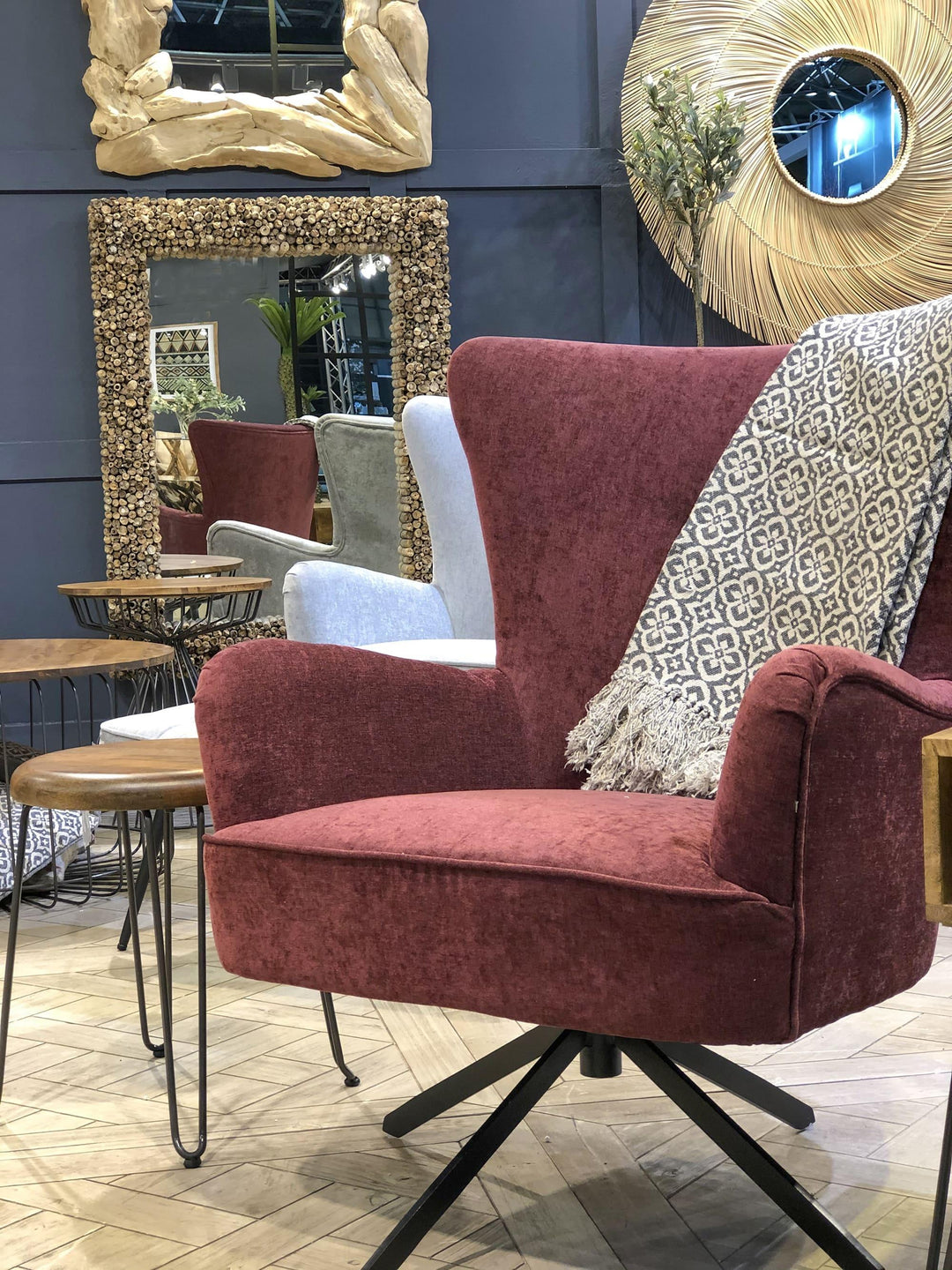 Torisse Armchair Chenille Berry
