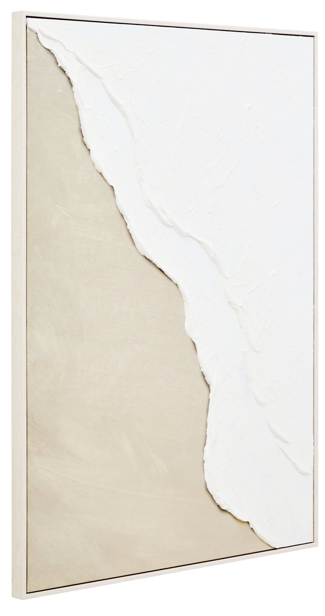 Textured Wall White Natural Art Canvas and Plaster Sundown