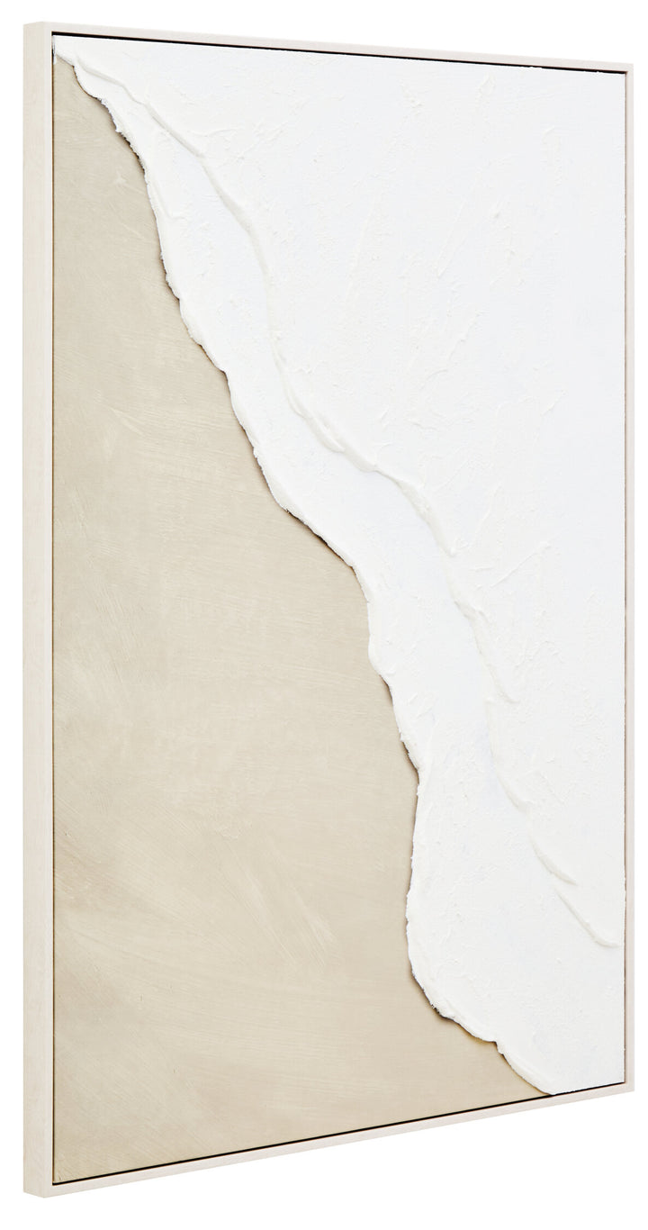 Textured Wall White Natural Art Canvas and Plaster Sundown