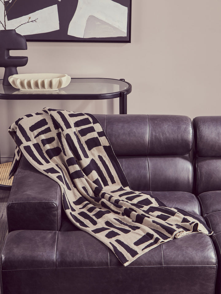 Natural And Black Throw Ozella Oakridge