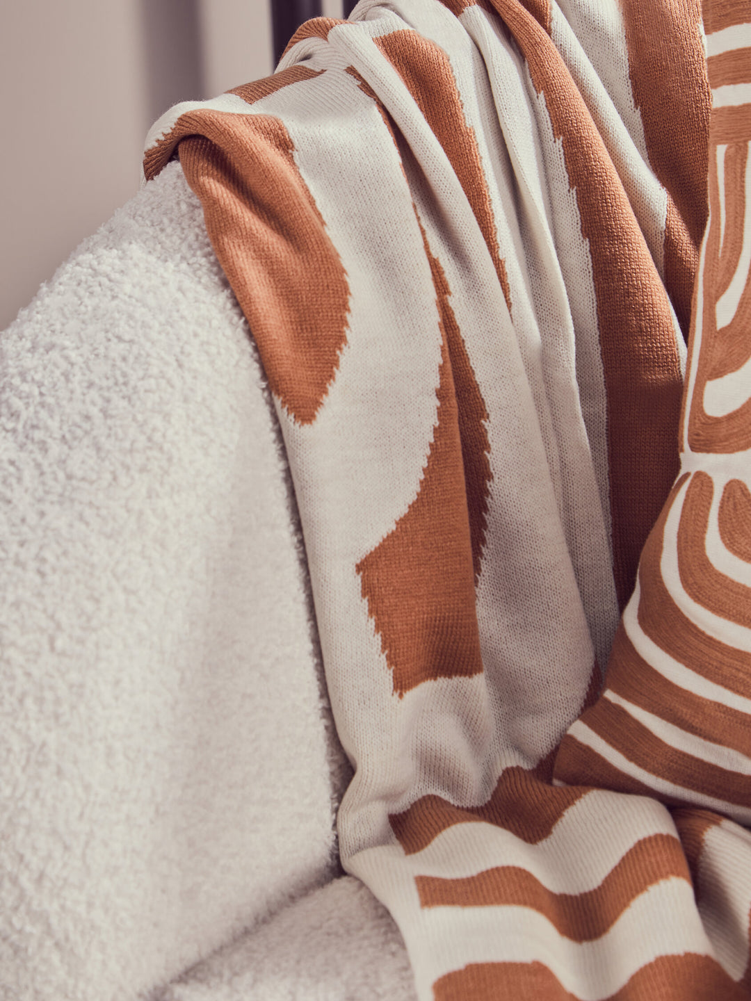 Oakridge Terracotta Ozella Throw Natural And