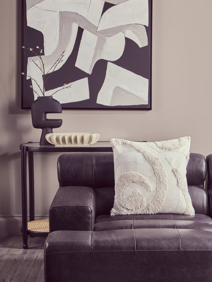 Regal Right-Facing Leather Chaise Lounger
