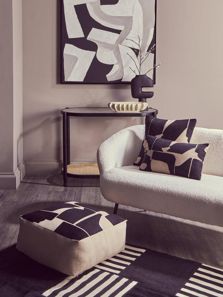 Yazmin Two-Seater Sofa with Black Legs