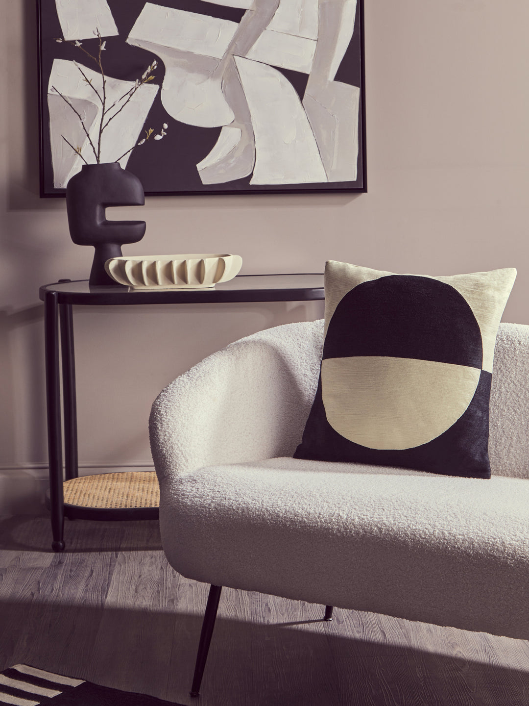 Yazmin Two-Seater Sofa with Black Legs