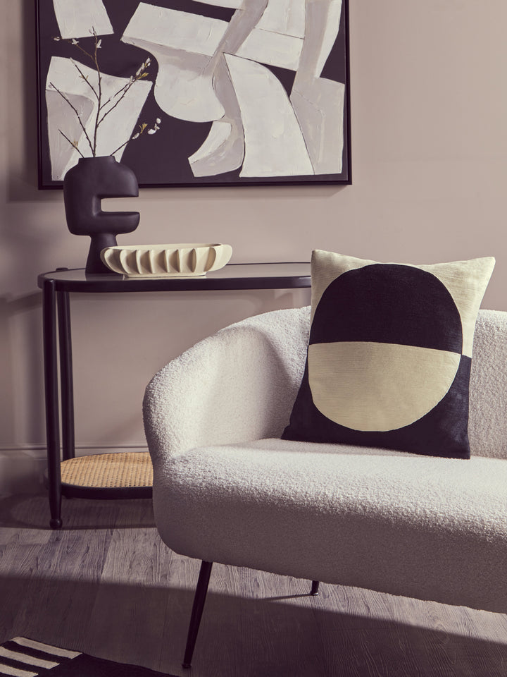 Yazmin Two-Seater Sofa with Black Legs