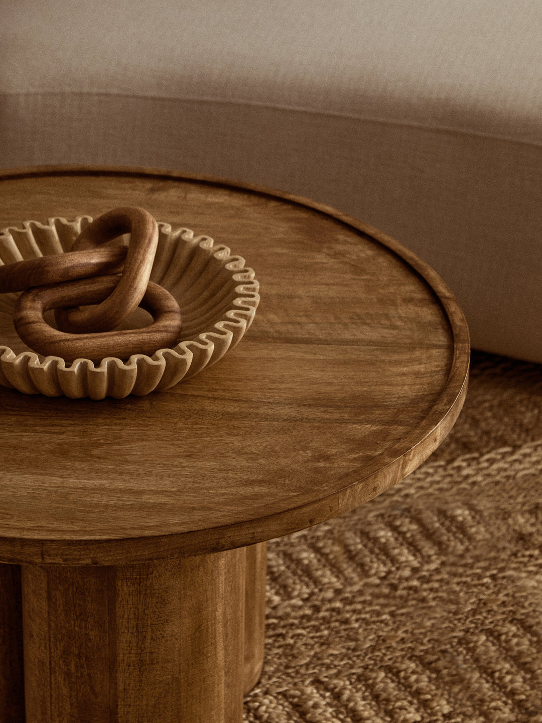 Savio Small Ochre Fluted Marble Decorative Bowl