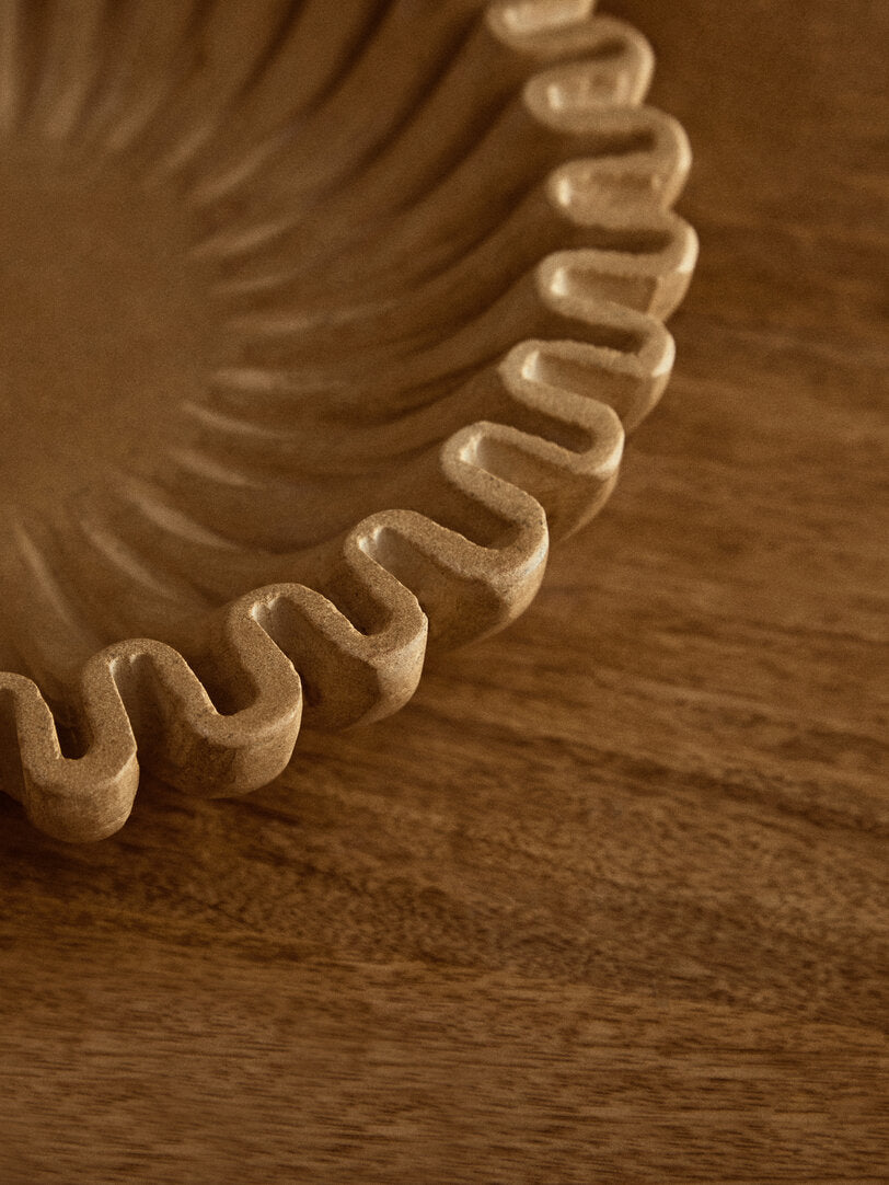 Suncrest Fluted Marble Bowl – Ochre (Small)