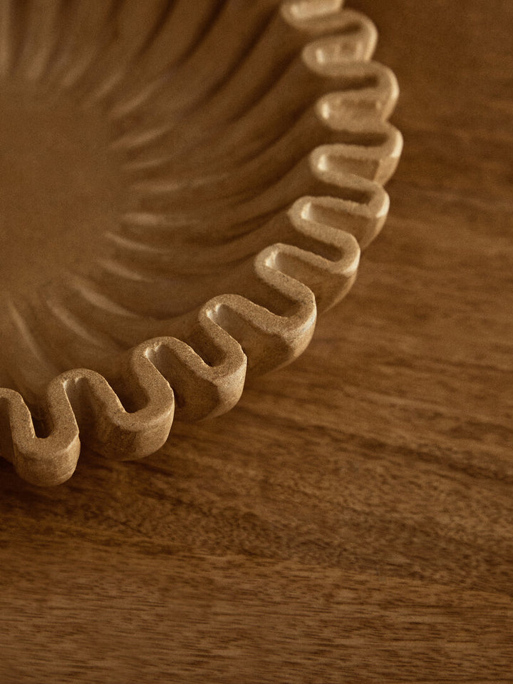 Suncrest Fluted Marble Bowl – Ochre (Small)