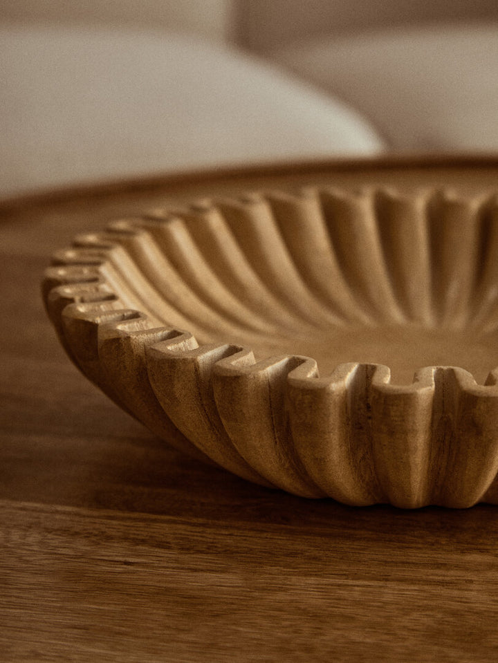 Suncrest Fluted Marble Bowl – Ochre (Small)